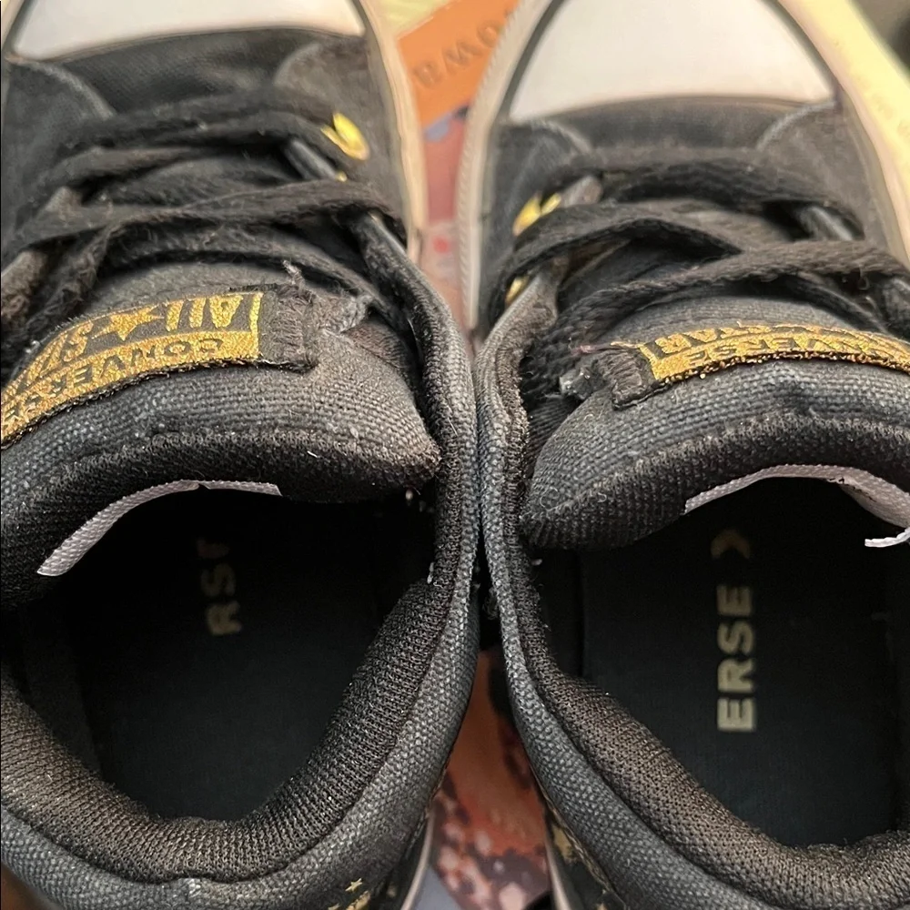 Converse Kids Black and Gold Stars High-Tops